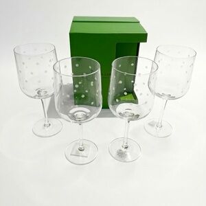 Kate Spade New York Lenox Wine Glass Set Larabee Dot Set of 4 New Polka Dot